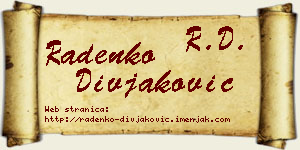 Radenko Divjaković vizit kartica